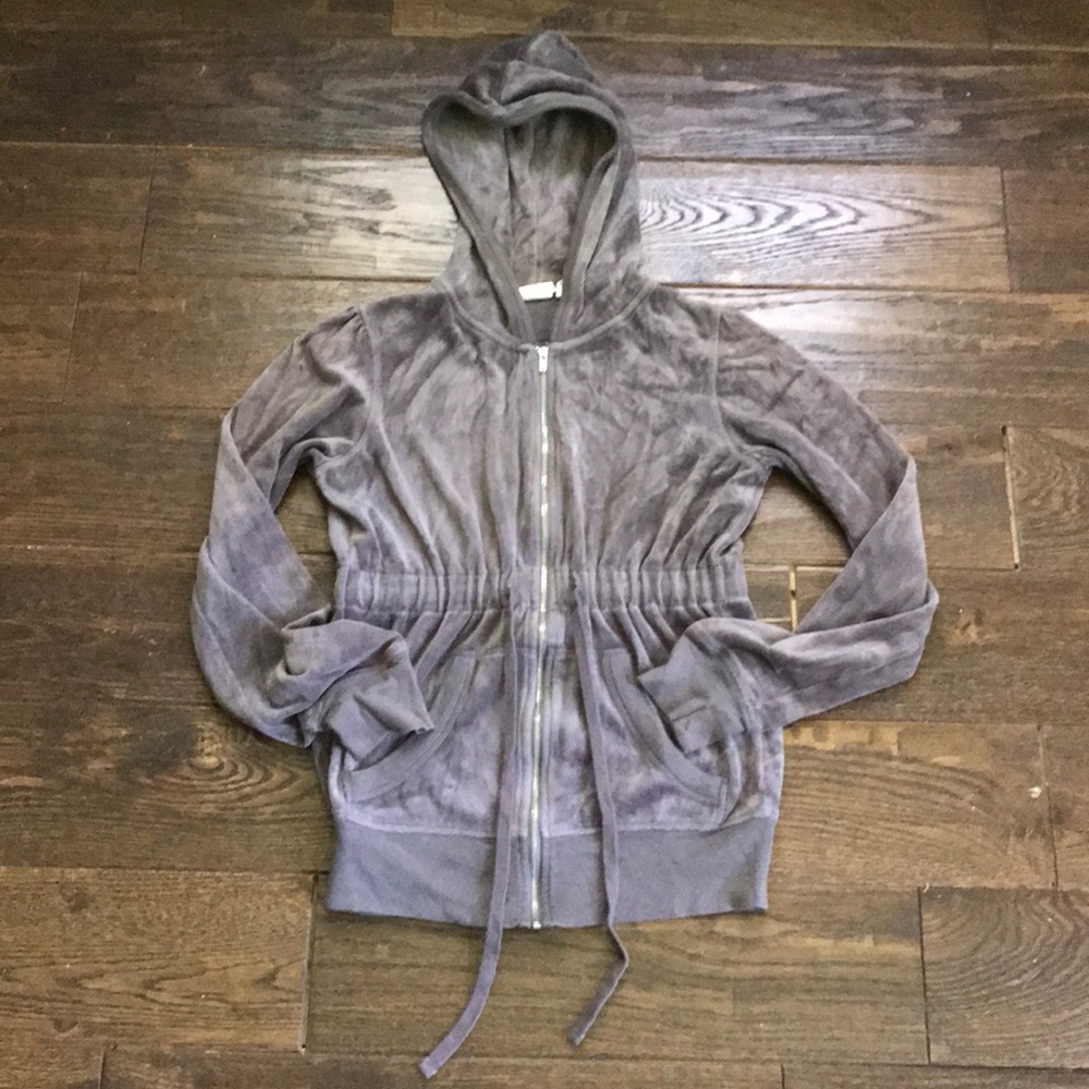 SALE Blu Chic Grey Velour Fitted Hoodie